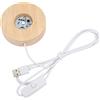 TOPINCN Base Luminosa a Led Illuminazione Portalampada Decorazione Rovere 5V Interruttore Rotondo Legno 2 Cm 0,8 Pollici Spessore Materiale Legno Massello Lampade da Terra USB (Base