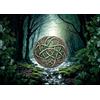 Ulmer Puzzleschmiede - Puzzle da 1000 pezzi Celtic Forest - simbolo celtico nella foresta magica - nodo mistico tra luce e ombra della foresta - Puzzle Fantasy con qualità Made in Germany