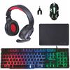 KOOPER Set combo gaming 5 in 1 con sdoppiatore, mouse, tastiera, tappettino, cuffie con microfono