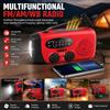 STONEGO Radio FM/AM/WB multifunzionale per esterni, generatore a manovella per emergenze, lampada da tavolo con ricarica solare per telefono cellulare