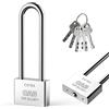 Nourdom Lucchetto allungato con 6 chiavi, lucchetto ad arco lungo 50 mm, ad alta sicurezza, resistente, per magazzini, contenitori, porte, garage, capannoni, biciclette