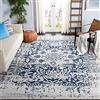 SAFAVIEH Tappeto Angosciato per Soggiorno, Sala da pranzo, Camera da letto - Madison Collection, A Pelo Corto, Crema e Blu Marino, 91 X 152 cm