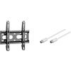 Superior Electronics SUPSTV001 Supporto Tv da Parete Fisso da 23 a 42 (E x tra Slim) & Goobay 11512 Cavo antenna (<70 dB, 75 Ohm), 2x schermato, spina coassiale nichelata