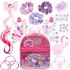 Get Trend Hello Kitty Sanrio Accessori Capelli Bambina e Zainetto Set Mollette Capelli Stickers Spazzola Capelli Fasce Scrunchies Regali Ragazze (Rosa Hello Kitty)