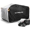 NEVERLAND Copertura ATV Quad XL - Quad 4 Ruote Protezione Telo Protettivo Argento in Poliestere 190T con Strisce Riflettenti Arancioni, Marcatura Anteriore e Sistema Antivento