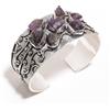"Fatto a mano" Bracciale regolabile in argento 925 con pietra grezza ametista africana...