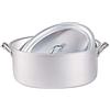 Baldassare Agnelli Pentole Agnelli Linea Family Cooking Alluminio Casseruola Ovale con Due Maniglie e Coperchio, Argento, 34 cm