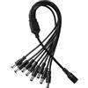 KUOQIY 5.5x2.1 mm 5-24 V 1 Femmina a 8 Maschi Cavo Splitter DC a 8 Vie, per Telecamere CCTV e Strisce Luminose a LED
