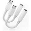 zoyuzan Confezione da 2, adattatore per cuffie USB C a 3,5 mm, jack di tipo C, dongle audio AUX, compatibile con Samsung Galaxy S23 Ultra Pixel per Apple per iPhone 15 Pro Max Plus per iPad 10 Air4/5 Mini6