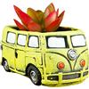 Ascrafter Graziose piante grasse, piccole fioriere con foro di drenaggio, vasi da fiori per casa, interni ed esterni, decorazione da giardino (bus giallo)