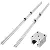 VEVOR Kit di Guide Lineari SBR 20 2 Guide Lineari da 2000 mm con 4 Blocchi di Scorrimento con Cuscinetti, Albero Supportato, Set di Guida Lineare di Scorrimento per Macchine da Taglio, Fresatura