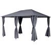 Hespéride - Telo di Ricambio per Gazebo Santorini - Ardesia - 3,88 x 2,94 m - Poliestere Idrorepellente e Resistente ai Raggi UV - per Gazebo da Giardino