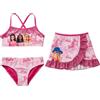 Barbie - Costume da bagno bikini bambina con gonnelina, Poliestere
