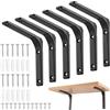 HonQiShiMY 6 Pezzi Staffe a L per Mensole Pesanti, Staffa Angolare Reggimensola da Muro,150x125mm Supporto per Mensole angolo retto 6 pollici, Adatto a Garage Bagni Cucine Soggiorno