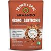 ARMANDO Pronti e Sani Grano e Lenticchie, Cotti al Vapore con Olio EVO, Pronto da Gustare - 10 confezioni da 125 gr