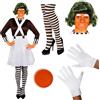 I LOVE FANCY DRESS LTD ADULTO SIGNORE CIOCCOLATO LAVORO FABBRICA COSTUME VESTITO CON PARRUCCA FACCIA VERNICE E SOPRACCIGLIA PERFETTE PER GIORNO DEL LIBRO MONDIALE O QUALSIASI FESTA DI ABITO DI FANTASIA (GRANDE)