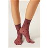 Calzedonia Calzini Velati Glitter E Cuori Bordeaux
