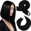 Moresoo Extension Capelli Veri Biadesivo Invisibile Lisci # 1 25cm 30g 20pz | Volume e Lunghezza, Facile Manutenzione, Tenuta Salda, Ideale per Cerimonie, Confortevole da Indossare