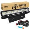 RIGIDON 8D Barra Led Fuoristrada, 23 58cm 480W Tripla Fila Barra Luce Led, Con Piastra di Supporto Nero Kit Cablaggio, Faretti Fendinebbia Per Auto Trattore Camion SUV UTE ATV Barca 4x4 Veicoli