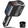 Qidoe Prese Accendisigari Auto 200W: Qidoe PD 30W e QC3.0 Adattatore Sdoppiatore per Accendisigar Caricabatteria 12V con Voltmeter LED Ricarica Rapida Telefono, Cellulare, Samsung, Dashcam, GPS