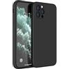 Mixroom - Cover Custodia Case per iPhone 12 Pro Max Protezione Copre Fotocamera in Silicone TPU Opaco con Bordi Piatti Colore Nero