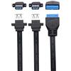 QiCheng&LYS Scheda Madre Splitter USB, Scheda Madre USB3.0 Ad Alta velocità 5 Gbps 19 Pin Femmina Adattatore per 2-USB3.0 connettore Femmina (1 Minuto 2)