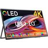 UPERFECT 18 Pollici 4K Monitor Portatile con Schermo Opaco QLED Eye-Care UHD 3840 * 2160 Staffa Integrata USB C Mini HDMI per PC Laptop Xbo Switch PS-5, Corpo in Metallo, Display Mobile Montabile VESA