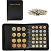 Wriligel 600 Scomparti Raccoglitore Monete, Portamonete da Collezione 2 Euro, per Collezionare Distintivi Medaglie in Euro (20 Pagine, 3cm 480 Tasche, 4cm 120 Tasche)