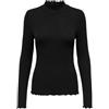 JDY Jdyfransiska L/S Highneck Top Jrs Noos, Maglia manica lunga Donna, Nero (Schwarz), L