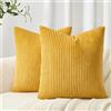 Topfinel Set di 2 federe 45x45 giallo a righe in velluto a coste Federe decorative per divani