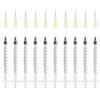 OFFCUP Siringa Di Plastica, 10pcs 1ml Siringhe Di Plastica Punta Luer Lock, Siringhe in Plastica Riutilizzabili, Siringa Dosatrice per Alimentazione Piccoli Animali Domestici, Colla Applicatore