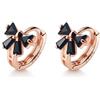 Reffeer Orecchini a cerchio in argento Sterling 925 per donne, orecchini a cerchio con zirconia cubica nera, Argento sterling, Zirconia cubica
