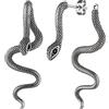 HZMAN Orecchini da donna a forma di serpente, stile retrò, in acciaio inox, gotico, punk, a forma di serpente, per motociclist, Acciaio inossidabile, Nessuna pietra preziosa
