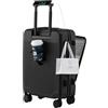 HUIDA TECH Valigia da 20 pollici con Tasca Frontale per laptop, Trolley Leggera con serratura TSA, valigia bagaglio a mano con Ruote girevoli a 360°, Ricarica USB,Porta bicchieri