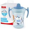 NUK Trainer Cup bicchiere antigoccia | Beccuccio morbido e a prova di perdite | 6+ mesi | Senza BPA | 230ml | zebra blu