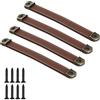 CONPHERON 4 pezzi Retrò Maniglie in Pelle per Mobili Maniglia per Porte Antico Pelle Maniglia Dell'Armadio Cassetti Armadietti Manopole Pomelli Armadio Tiretti 160 mm