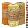 OurTop Corda Macramè 3mm Set, 3mm x 100m Filo Macrame Corda Macramè Filo Morbido Filato Macrame per Fai Da Te, Artigianato, Lavori a Maglia(Giallo Chiaro, Giallo Scuro, Marrone Chiaro)