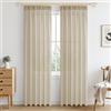 MRTREES Tenda per soggiorno, beige con gancio per binario scorrevole, 140 x 240 cm (LXH) Tende economiche boheme moderne corte per cucina camera da letto, soggiorno, confezione da 2