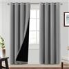 BellaHills Tenda termica per protezione dal freddo, 100% oscurante, isolante, set da 2 pezzi, altezza 245 x larghezza 140 cm, oscurante, per soggiorno, grigio tortora