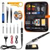 Carehabi Saldatore a Stagno Kit 60W 16 in 1 Professionale, Temperatura Regolabile 220-480℃, Interruttore ON/OFF, 5 Punte, Pompa Dissaldante e Supporto - Kit Saldatura Elettronica per Riparazioni Fai da Te