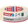 tesa Nastro per Mascheratura ECONOMY EcoLogo - Nastro in Carta per Mascheratura, Rimozione senza Residui per 4 Giorni, senza Solventi - Sottile, 50 m x 38 mm