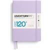 LEUCHTTURM1917 Taccuino A5, Copertina rigida, 120 g/m², Lilac, puntinato | 203 pagine numerate, cucito a filo, tasca a soffietto, elastico, senza acidi, Bullet Journal, puntinato