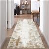 Famibay Tappeto Corridoio 80x200cm Antiscivolo Tappeto Runner Cucina Moderna Passatoia Corridoio Lavabile Morbido per Cucina Lavanderie Ingresso Beige Marrone