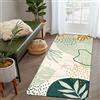 KIMODE Tappeto lavabile per corridoio, 60x120 cm, morbido e antiscivolo, tappeto da bagno, a pelo basso, moderno, con stampe botaniche, colore verde, per corridoio, cucina, camera da letto, ingresso