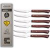 Arcos | coltelli da bistecca coltello in legno coltello da bistecca | 6 pezzi | set coltelli carne | coltelli manico in legno | Confezione Eco | Made in Italy