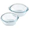 Pyrex®| Casseruola in vetro borosilicato | Set di 2 | Cottura a vapore, cucina rapida e gustosa, compatibile con microonde e lavastoviglie (confezione da 2 casseruole da 1,6 L e 2,3 L)