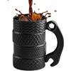 ZONSUSE Tazza Pneumatici Divertente, Mug da Caffè a Tema Auto, in Stile Meccanico Industriale, Regali Originali per Uomo, Donne, Appassionati di Auto 500ml (con Manico Curvo di Chiave Inglese)