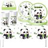 CDLIZW Panda Party Set,51PCS Stoviglie Panda per Feste di Compleanno,Decorazione per Feste a Tema Panda,Piatti da Tavola con Animali,Asciugamani di Carta,Bicchieri di Carta,Tovaglie (10 ospiti)