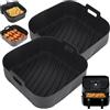 GINOYA 2 fodere grandi per friggitrice ad aria Cosori da 5,5 l, 20,5 cm, in silicone, accessori per friggitrice ad aria Cosori 5,5-6L, Ninja AF180UK, Tefal 6,5L, Instant 5,7 L (esterno: 23 cm)