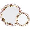 Villa Altachiara Piatti Natalizi, Servizio Panettone con 6 Piattini, Set 7 Pezzi Golden Bell in Porcellana Sottosmalto, Design Avorio e Oro per la Tavola delle Feste
